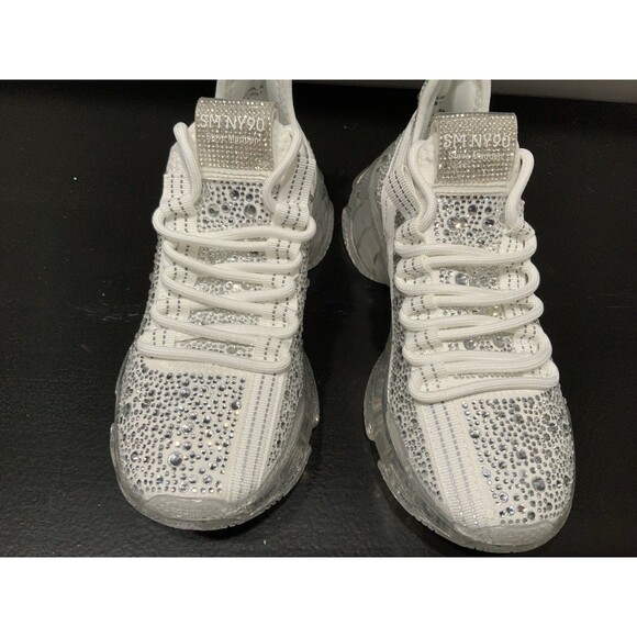 NWOB Steve Madden Maxima Rhinestone - Trim Trainer Sneaker Size 6.5 - Picture 2 of 7